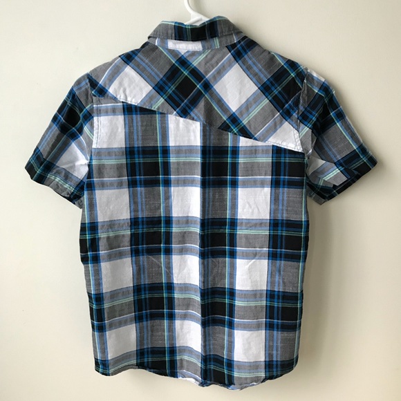 Boys Shaun White Plaid Button Short Sleeve Top - Picture 5 of 6